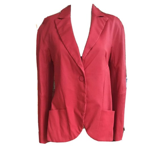 Giorgio Armani Red Leather Jacket New Size 46 - Picture 2 of 10